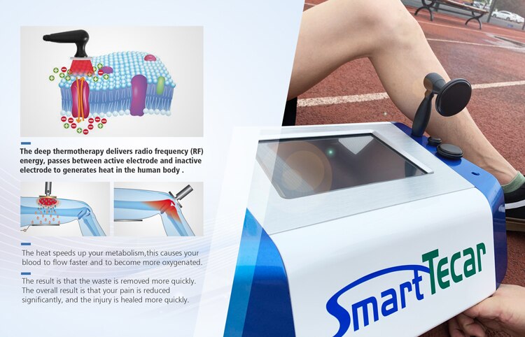 Smart Tecar Physical Therapy Machine CET RET Energy Transfer RF Diathermy Device for Muscle Pain Relief Cellulite Reduce