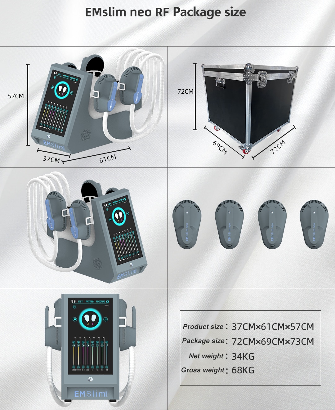 Portable Emslim Neo RF Teslasculpt Hiemt Ems Sculpting Muscle Stimulation Body Shaping Butt Lift Fat Removal Machine