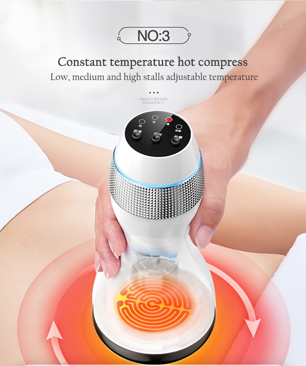 Rechargeable Electric Body Massage Anti Cellulite Scraping Guasha Infrared Heating Vibration Meridian Massage Health Care