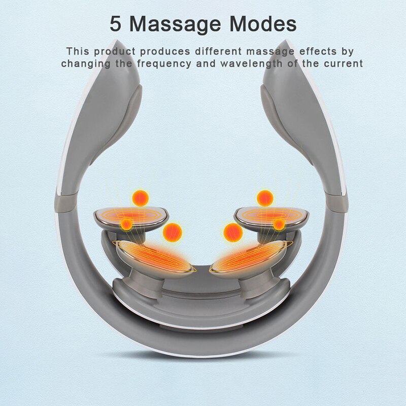 TENS Pulse Vibration Shoulder Massage for Neck Pain Relief Health Care Relaxation Deep Tissue Cervical Neck Massager Machine