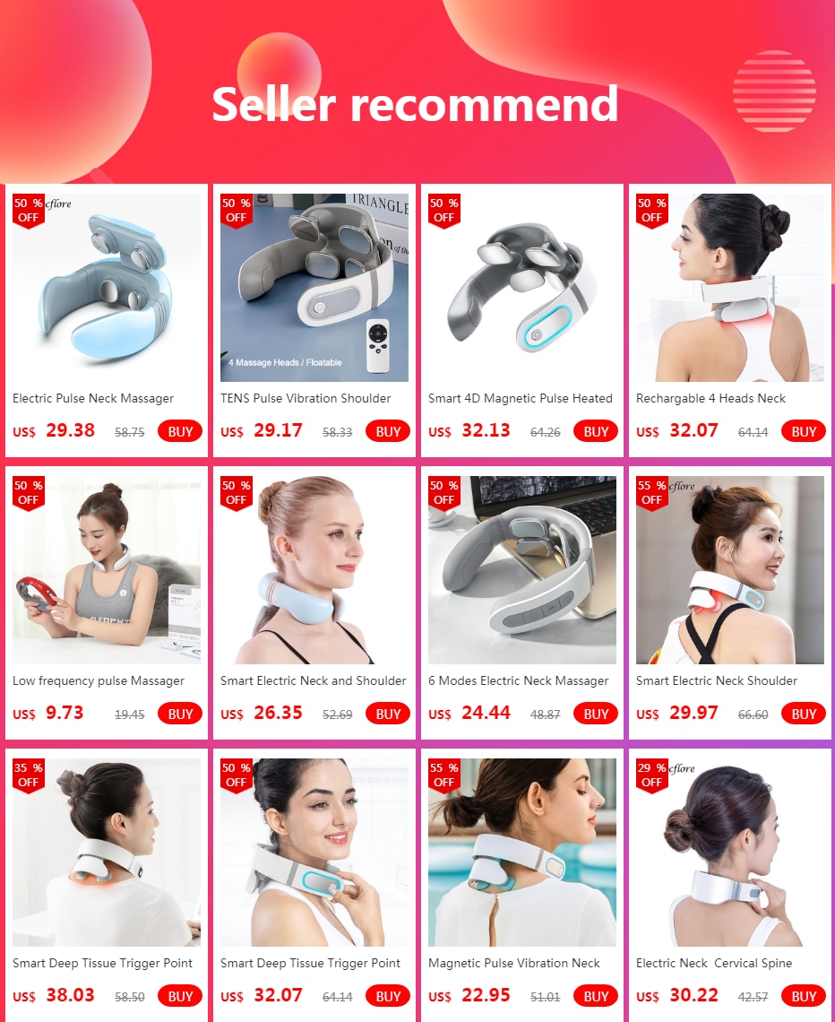 TENS Pulse Vibration Shoulder Massage for Neck Pain Relief Health Care Relaxation Deep Tissue Cervical Neck Massager Machine