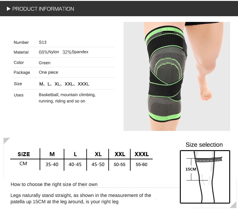 Sports Fitness  Knee Pads Support Bandage Braces Elastic Nylon Sport Compression  Sleeve for Basketball