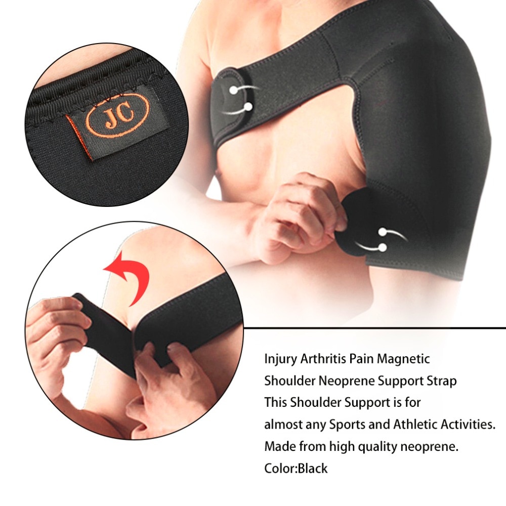 Adjustable Breathable Gym Sports Care Single Shoulder Support Back Brace Guard Strap Wrap Belt Band Pads Black Bandage Men/Women