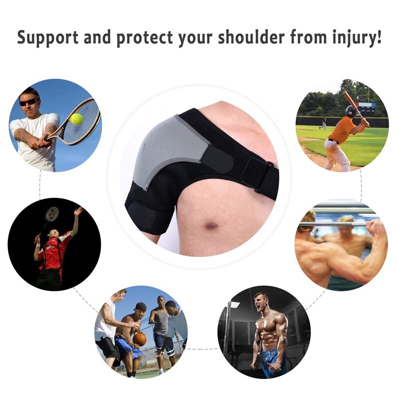 1Pc Adjustable Compression Shoulder Brace Support with Ice Pack Holder for Injury Prevent Sprain Soreness Tendinitis Bursitis