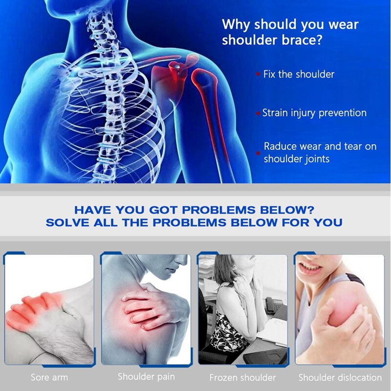 1Pc Adjustable Compression Shoulder Brace Support with Ice Pack Holder for Injury Prevent Sprain Soreness Tendinitis Bursitis 1Pc Adjustable Compression Shoulder Brace Support with Ice Pack Holder for Injury Prevent Sprain Soreness Tendinitis Bursitis