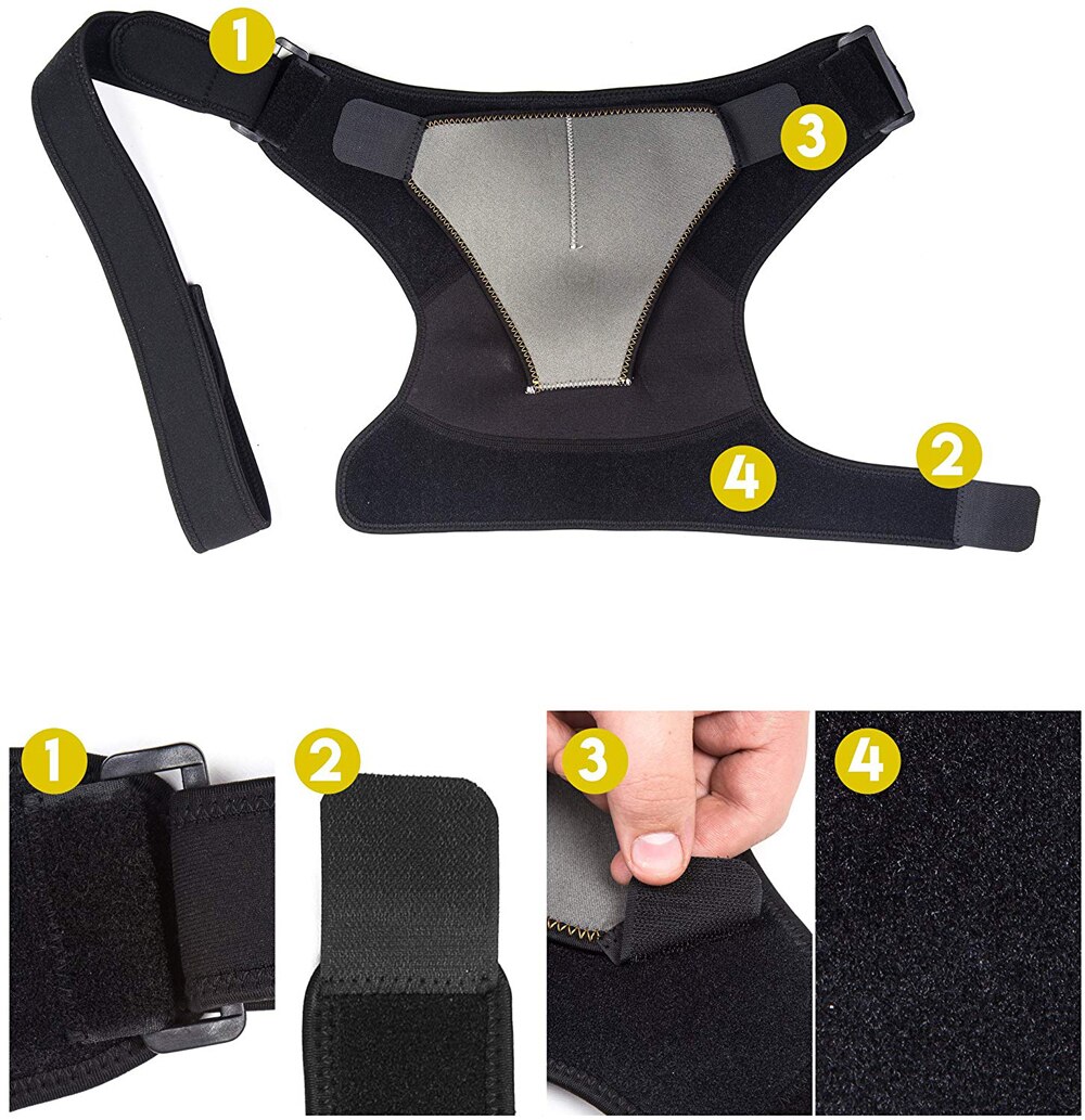 1Pc Adjustable Compression Shoulder Brace Support with Ice Pack Holder for Injury Prevent Sprain Soreness Tendinitis Bursitis 1Pc Adjustable Compression Shoulder Brace Support with Ice Pack Holder for Injury Prevent Sprain Soreness Tendinitis Bursitis