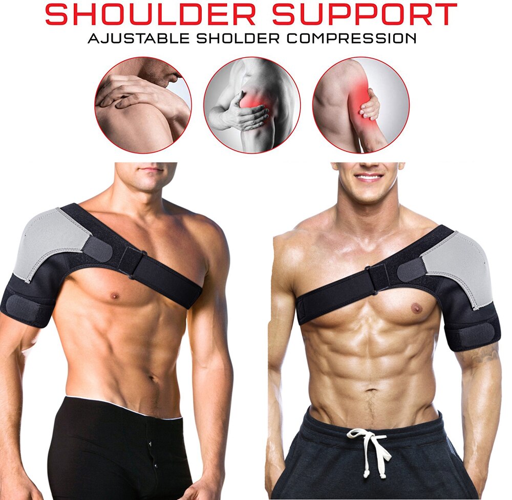 1Pc Adjustable Compression Shoulder Brace Support with Ice Pack Holder for Injury Prevent Sprain Soreness Tendinitis Bursitis