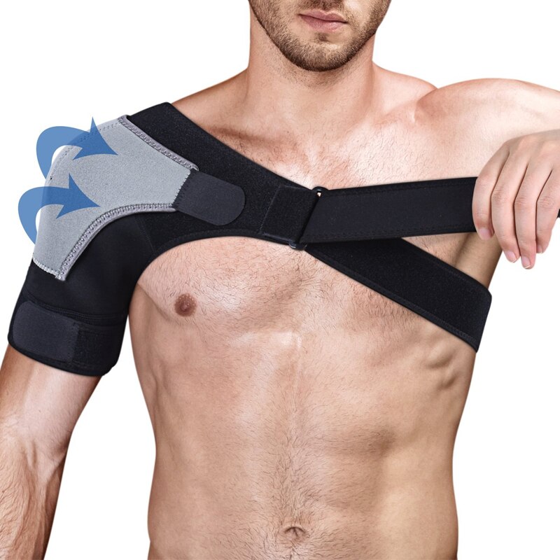 1Pc Adjustable Compression Shoulder Brace Support with Ice Pack Holder for Injury Prevent Sprain Soreness Tendinitis Bursitis