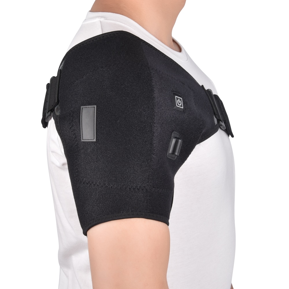 Heat Therapy Shoulder Brace Adjustable Shoulder Heating Pad for Frozen Shoulder Bursitis Tendinitis Strain Hot Cold Support Wrap