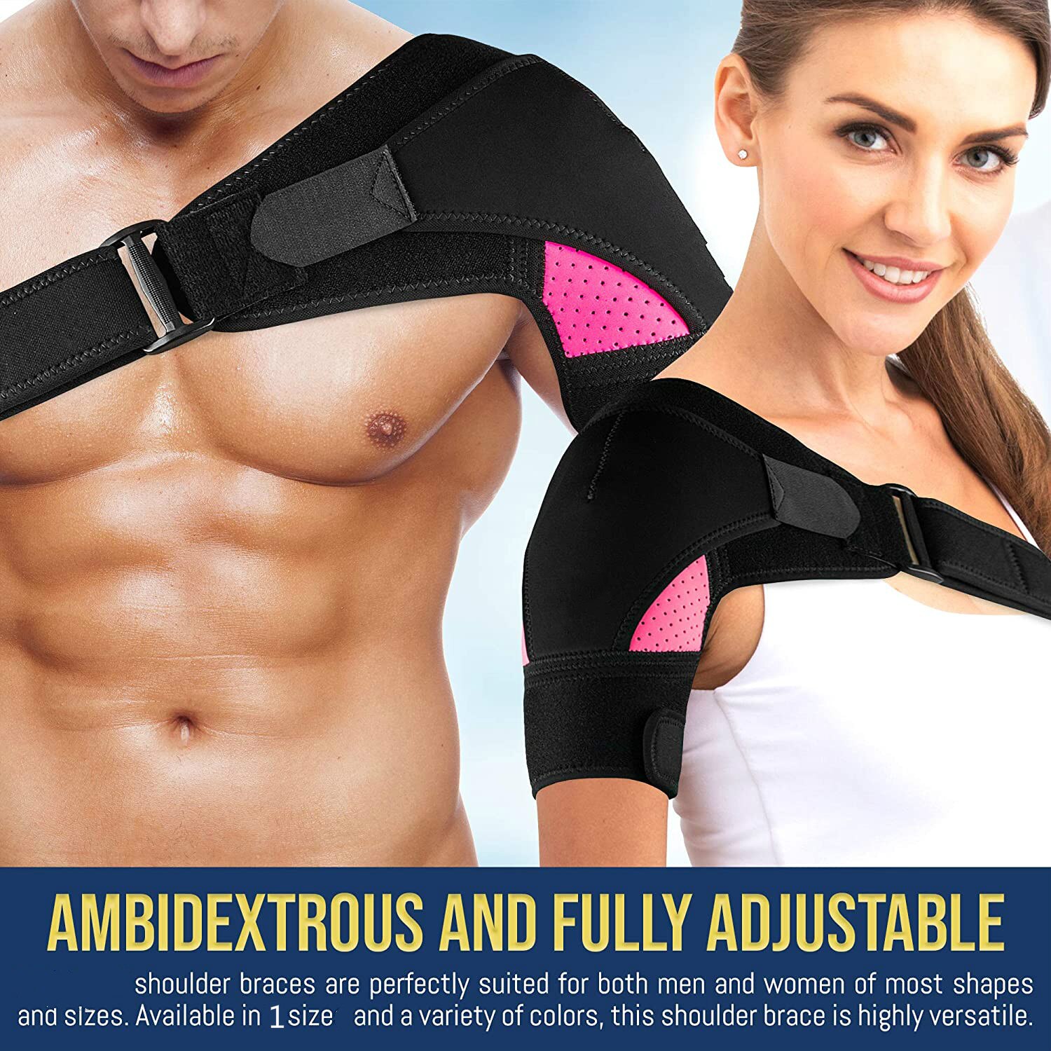 Left or Right Arm Shoulder Brace  Men and Women Compression Support for Torn Rotator Cuff and Other  Injuries  Shoulder brace