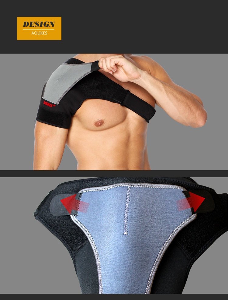 Strap Wrap Belt Band Pads Black Bandage Adjustable Breathable Gym Sports Care Single Shoulder Support Back Brace Guard  MenWomen