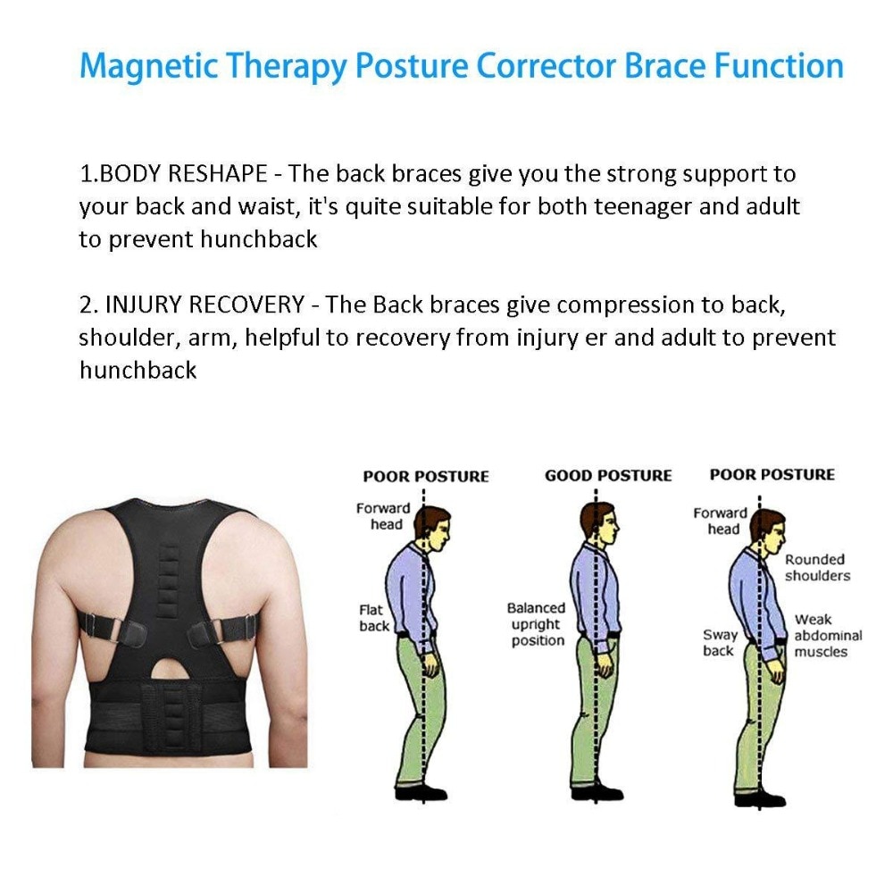 Magnetic Therapy Posture Corrector Brace Supporter Shoulder Back Support Belt Menwomen Braces and Support Belt Shoulder Posture