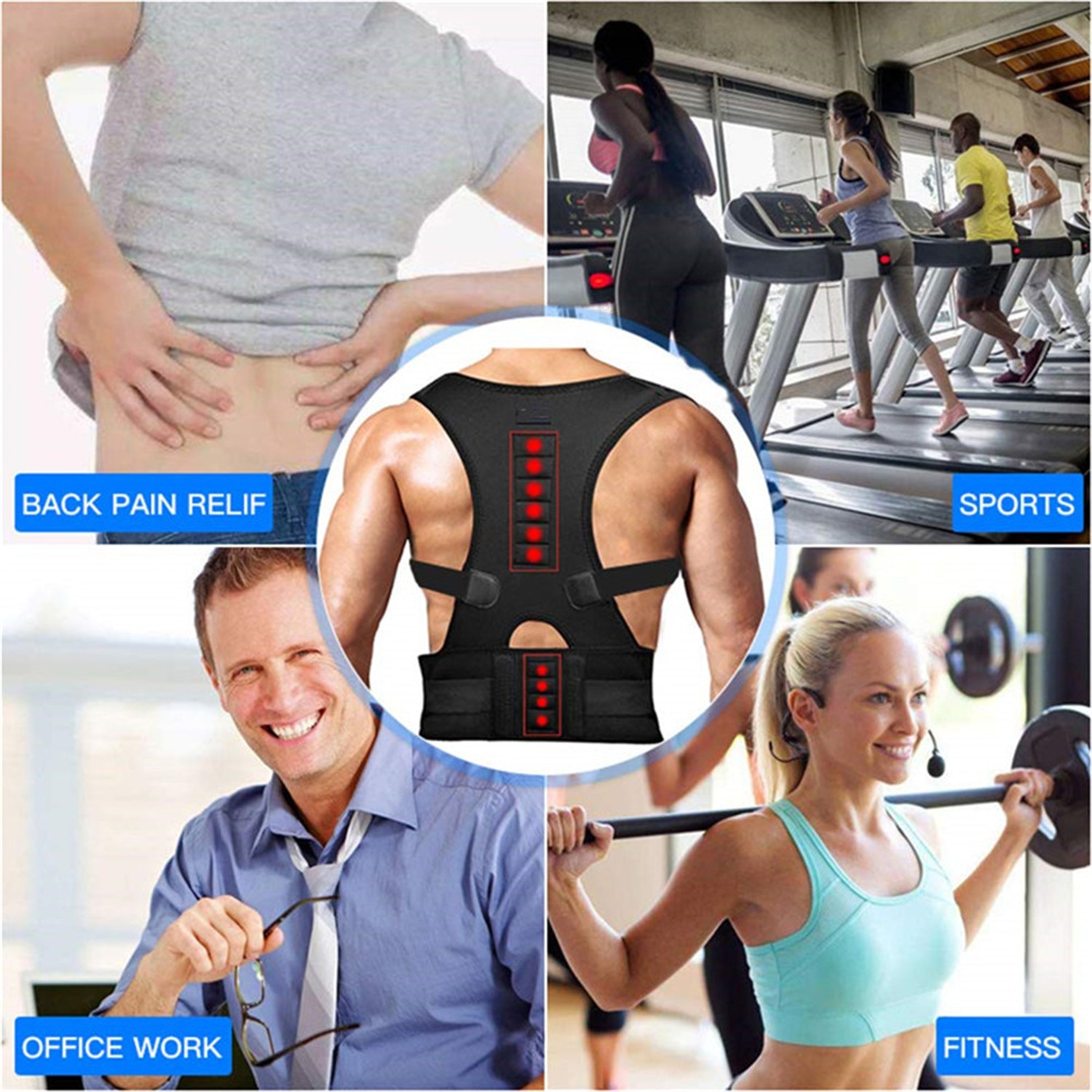Magnetic Therapy Posture Corrector Brace Supporter Shoulder Back Support Belt Menwomen Braces and Support Belt Shoulder Posture