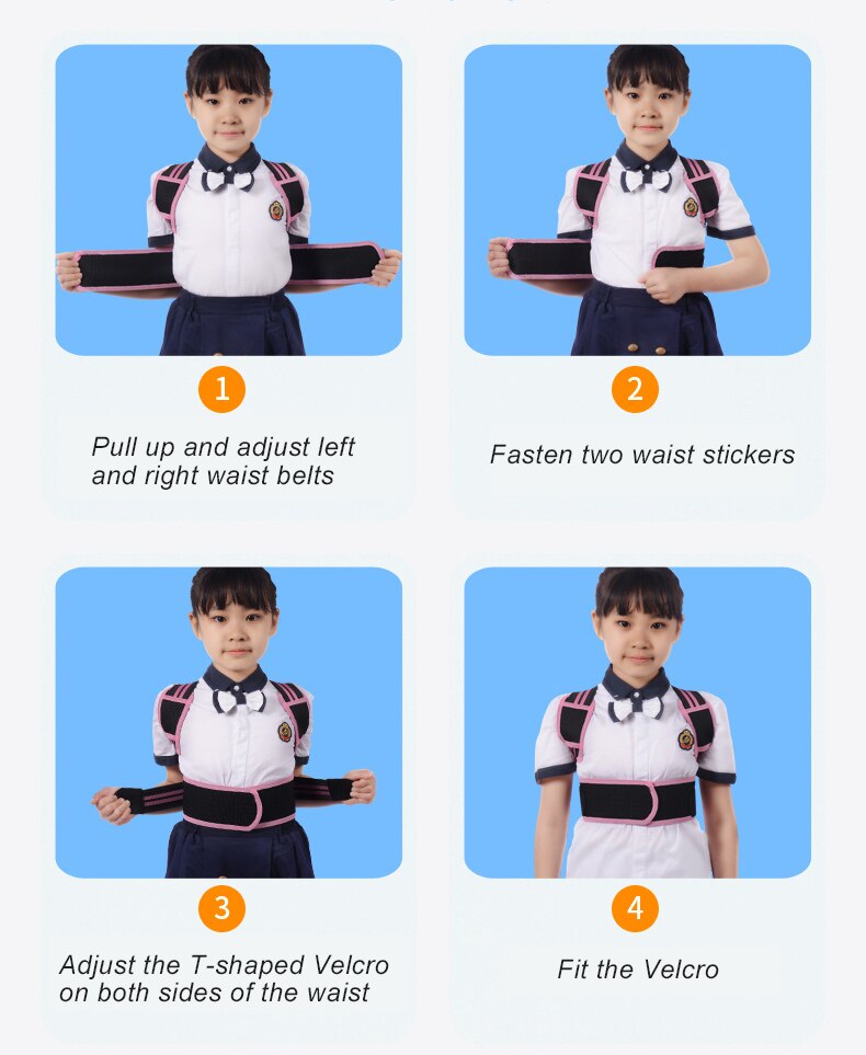 Adjustable Children Posture Corrector Back Support Belt Kid Boy Girl Orthopedic Corset Spine Back Lumbar Shoulder Braces Health