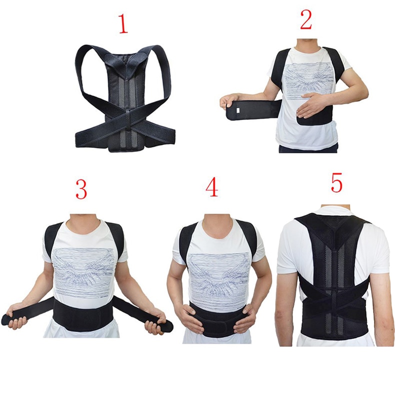 Adjustable Posture Corrector Fitness Back Support Shoulder Lumbar Brace Support Adjustable Belt Comfortable Corrector For Men