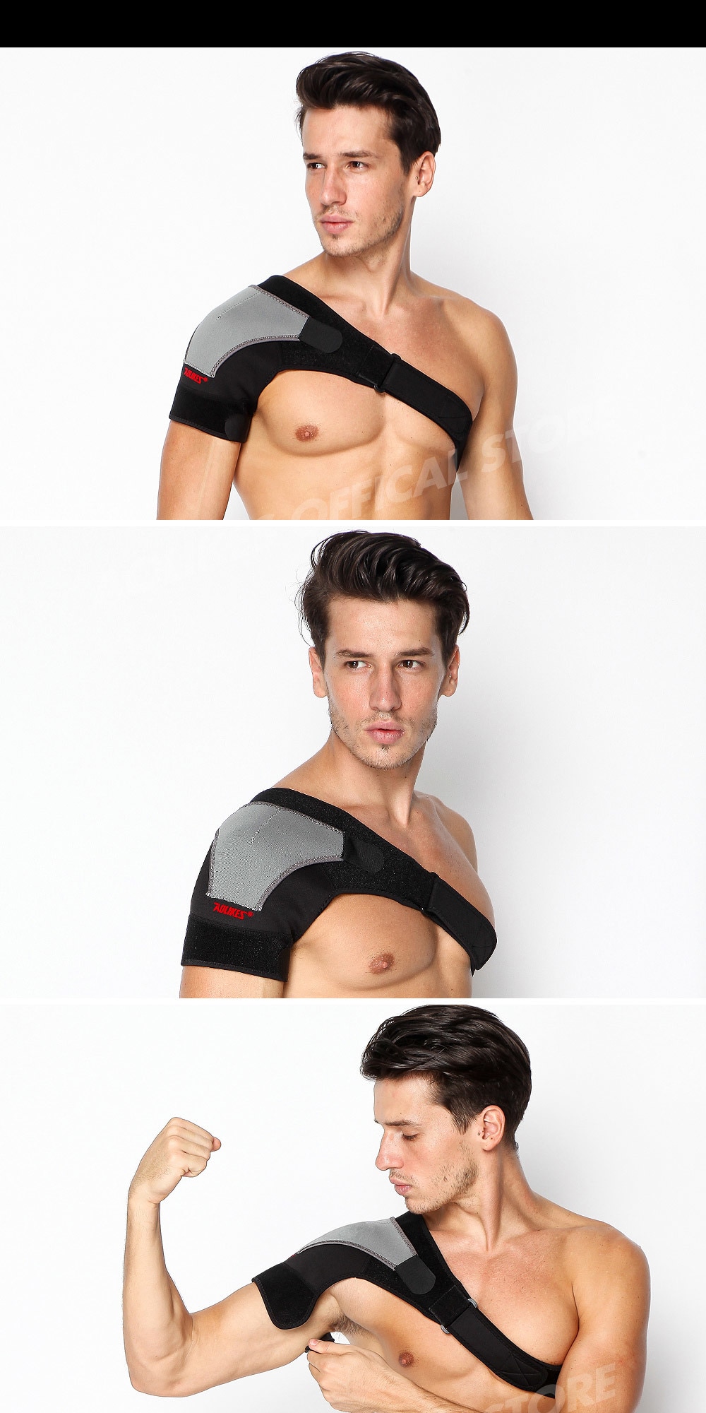 Adjustable Breathable Gym Sports Care Single Shoulder Support Back Brace Guard Strap Wrap Belt Band Pads Black Bandage Men&Women