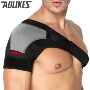 Adjustable Breathable Gym Sports Care Single Shoulder Support Back Brace Guard Strap Wrap Belt Band Pads Black Bandage Men&Women - Image 4