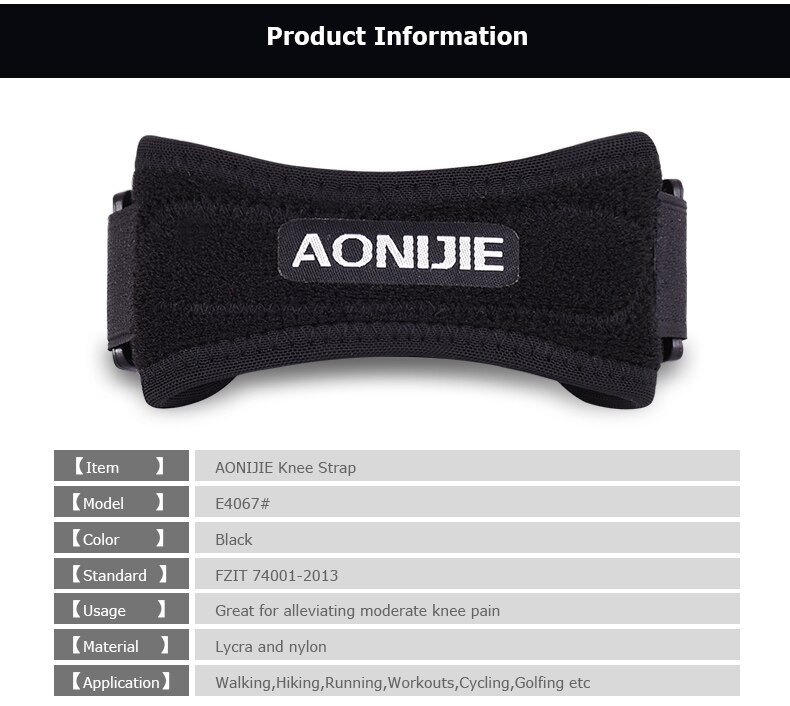 AONIJIE E4067 Adjustable Patella Knee Strap Brace Support Pad Pain Relief Band for Hiking Soccer Basketball Volleyball Squats