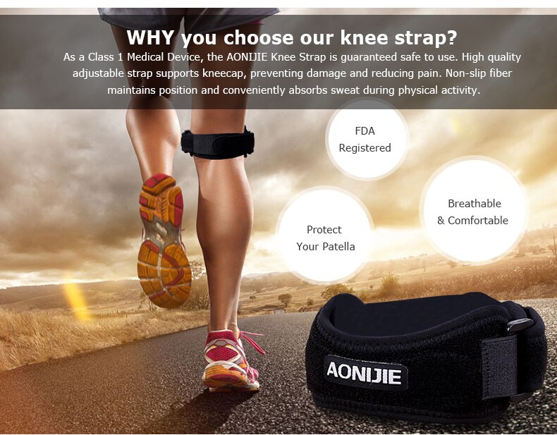 AONIJIE E4067 Adjustable Patella Knee Strap Brace Support Pad Pain Relief Band for Hiking Soccer Basketball Volleyball Squats