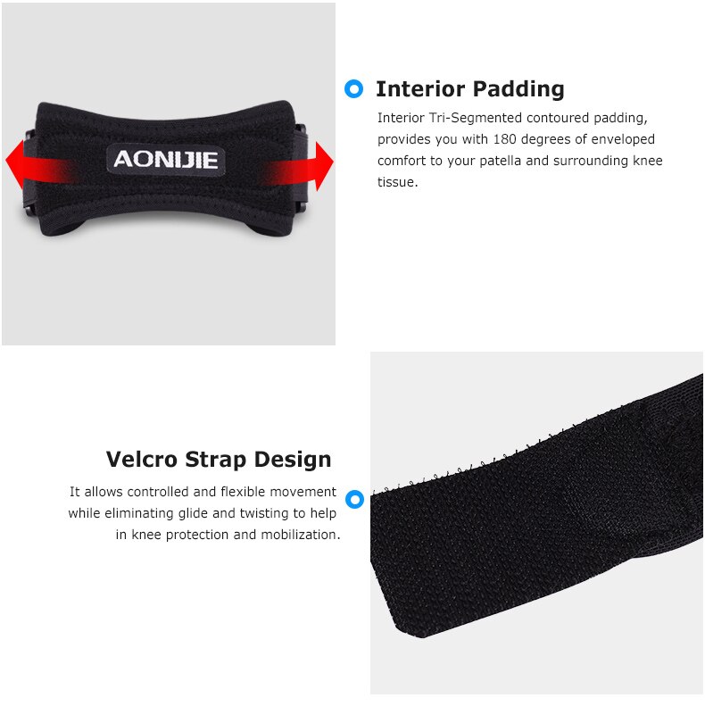 AONIJIE E4067 Adjustable Patella Knee Strap Brace Support Pad Pain Relief Band for Hiking Soccer Basketball Volleyball Squats