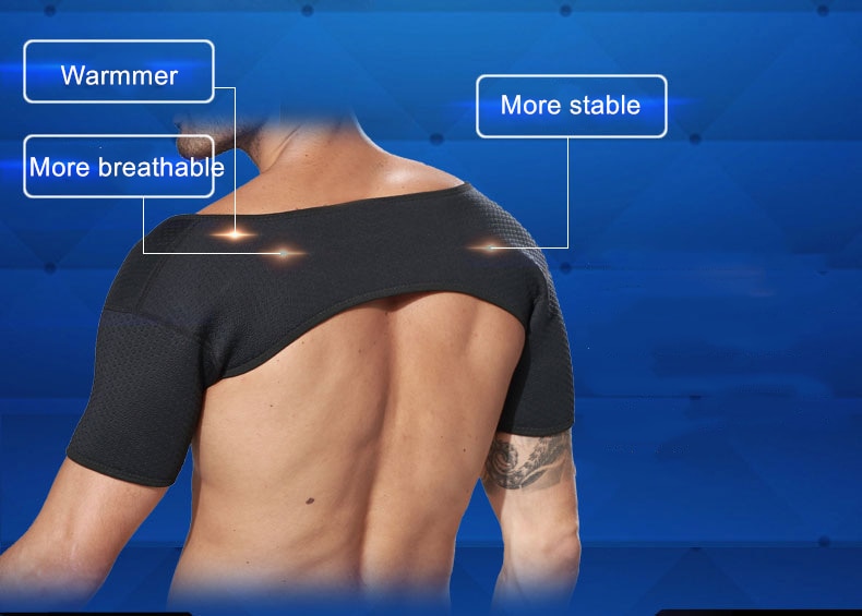 Double Shoulder Support Sports Back Shoulder Brace Protector Strap Breathable Shoulder Pad Wrap Belt Band for Pain Relief Gym