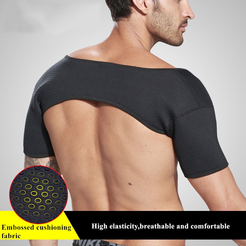 Double Shoulder Support Sports Back Shoulder Brace Protector Strap  Breathable Shoulder Pad Wrap Belt Band for Pain Relief Gym