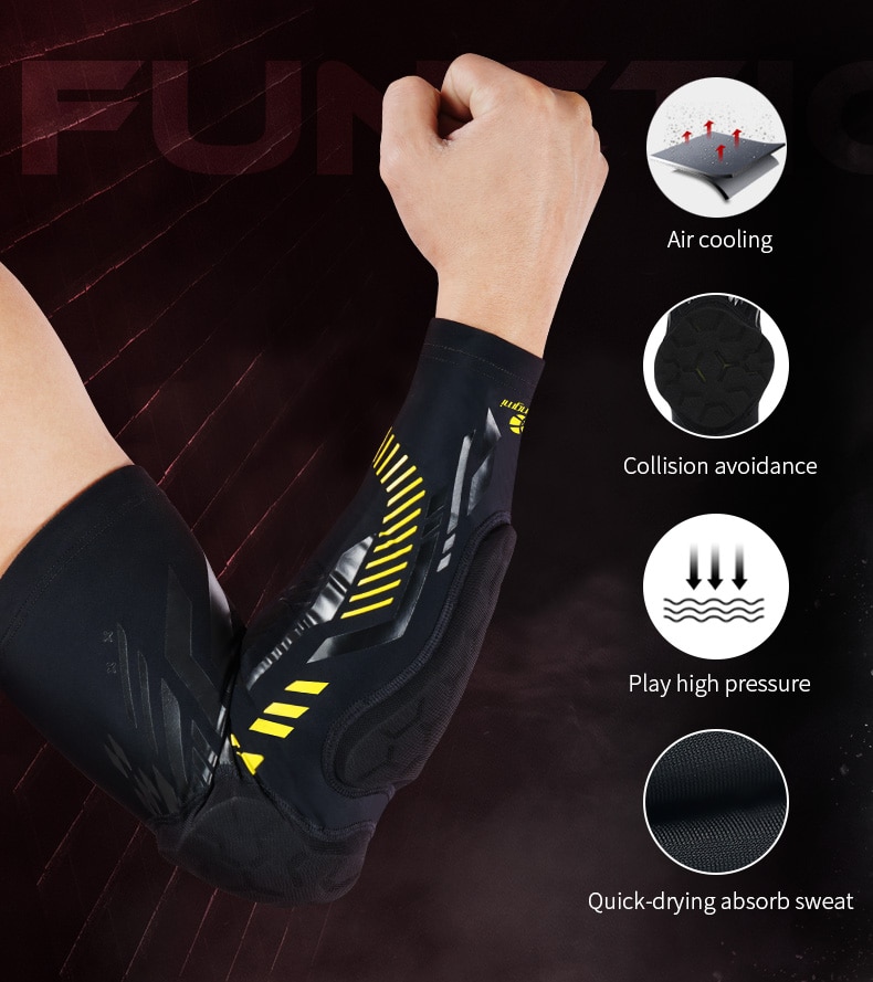 Kuangmi 1 pc Gym Sport Basketball Elbow Protector Shooting Anti-collision Arm Sleeve Warmer Breathable Elbow Pad Support Safety